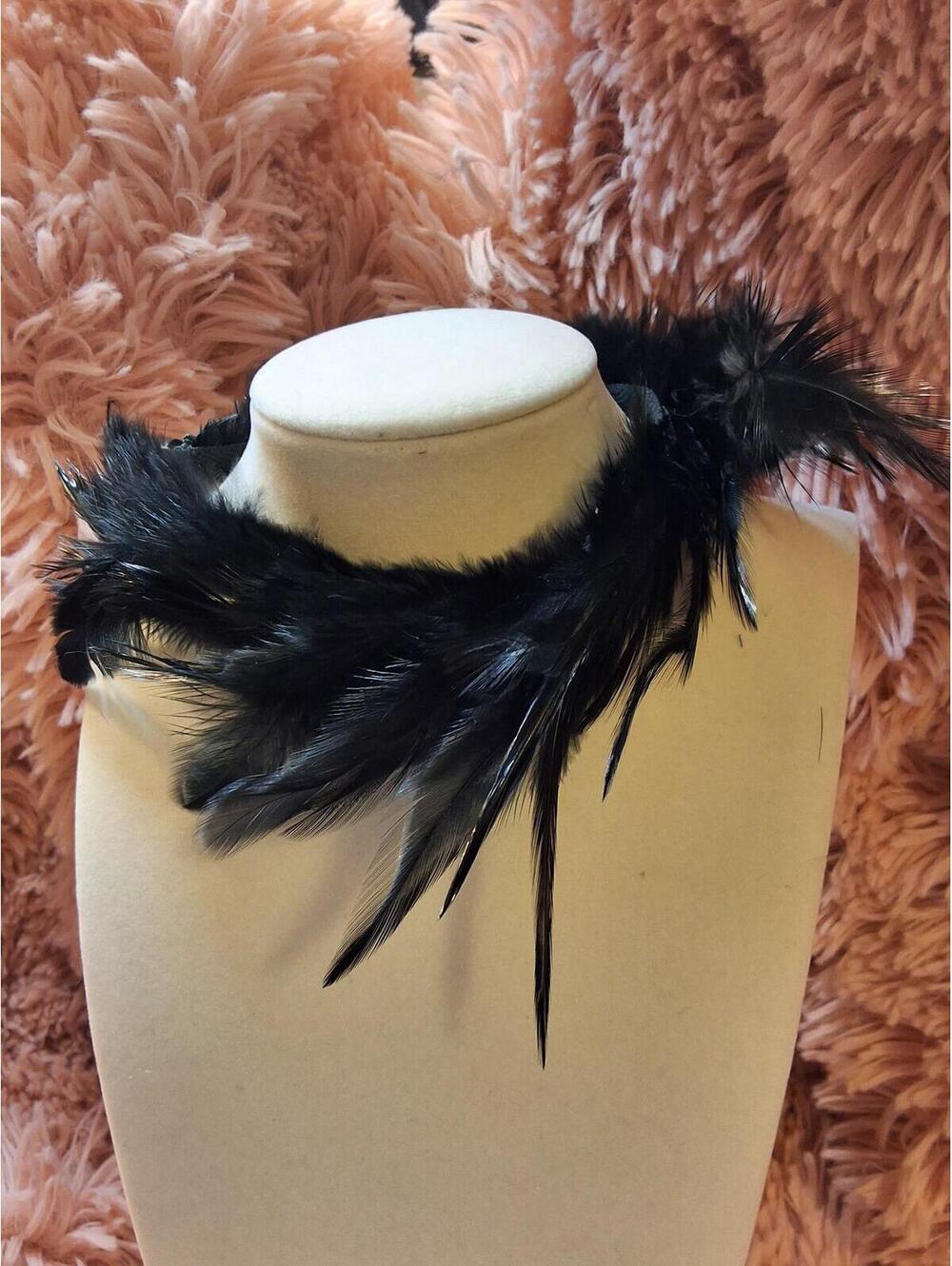 BLACK FEATHER CHOKER